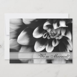Announement Black White Dahlia Flower Giftermål Meddelande