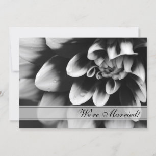 Announement Black White Dahlia Flower Giftermål Meddelande