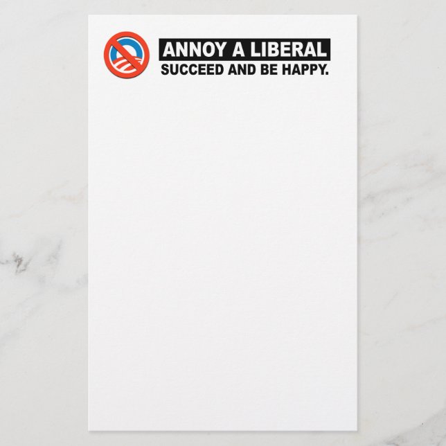 ANNOY A LIBERAL. LYCKADES OCH VARA LYCKLIG BREVPAPPER (Framsida)