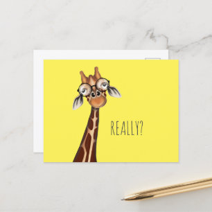 Annoyed Giraffe - Funny Fridge Postcard Vykort