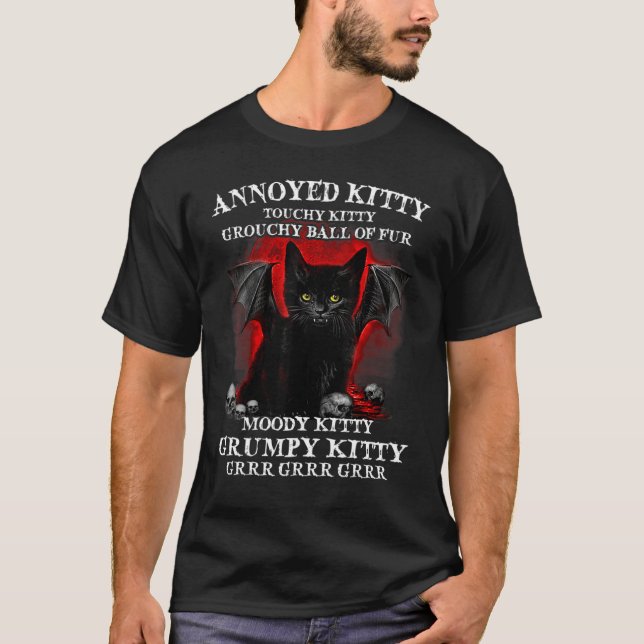 Annoyed Kattunge Touchy Kattunge Grouchy Boll T Shirt (Framsida)