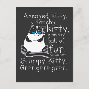 Annoyed Kattunge Touchy Kitten Cat Gift Vykort