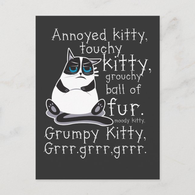 Annoyed Kattunge Touchy Kitten Cat Gift Vykort (Framsida)
