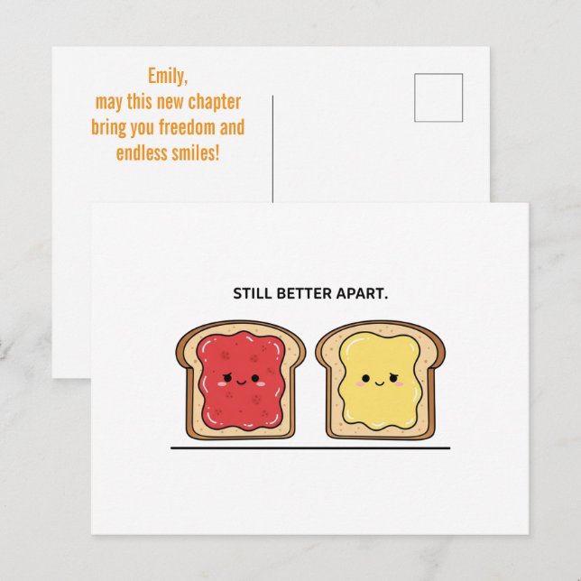 Ännu bättre med kortskilsmässa vykort (Fram/baksida)