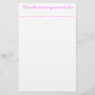 Ännu en aggressiv passivum noterar från: brevpapper