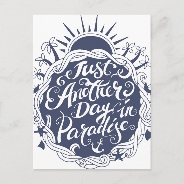 Ännu en dag på paradiset vykort (Framsida)