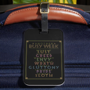 Ännu ett Busy Week Black Gfx Bagagebricka