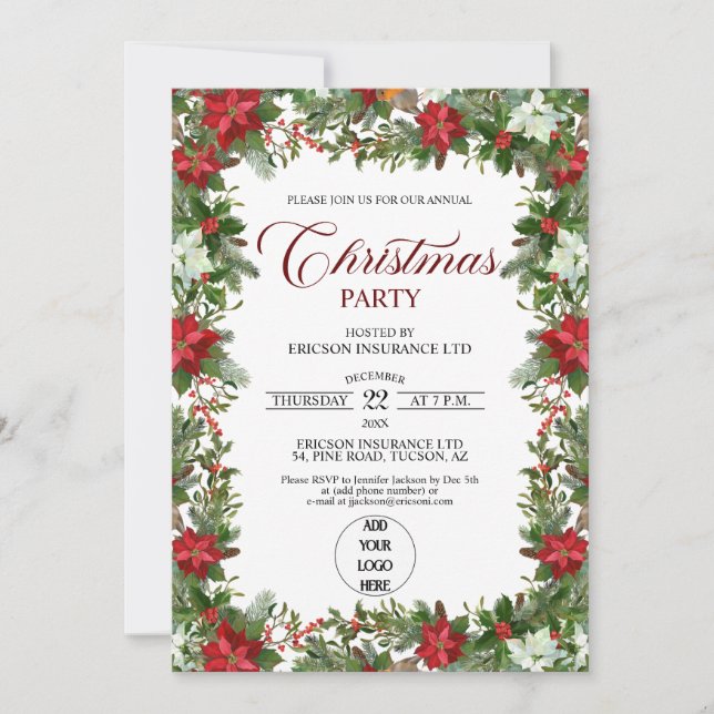Annual Corporate Employees Christmas Party Inbjudningar (Framsida)