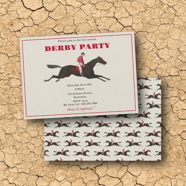 Annual Derby Party Race Horse Equestrian Racing Inbjudningar (Annual Derby Party Race Horse Equestrian Racing Invitation)