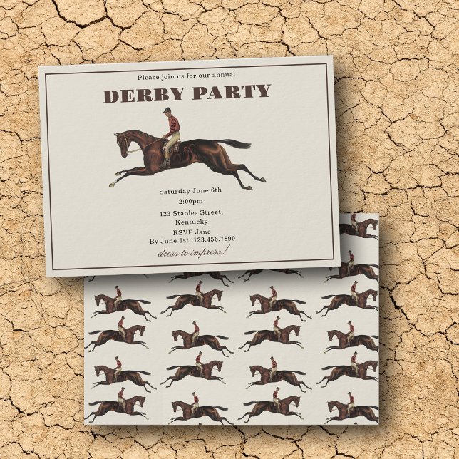 Annual Derby Party Race Horse Equestrian Racing Inbjudningar (Annual Derby Party Race Horse Equestrian Racing Invitation)