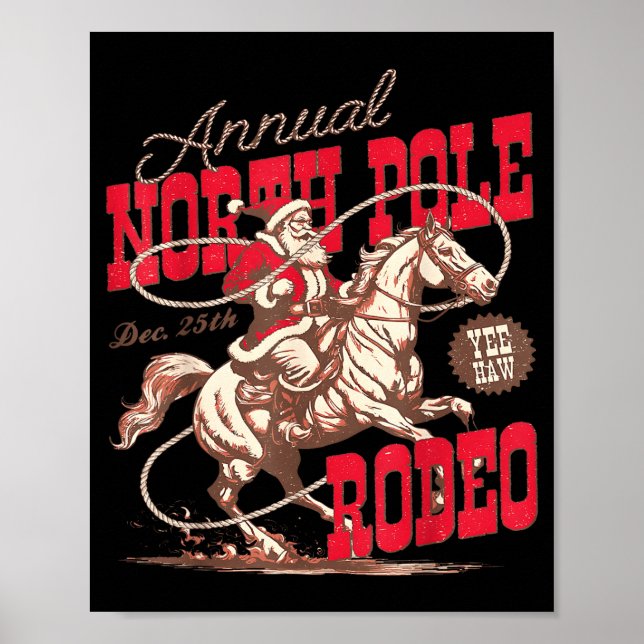 Annual North Le Rodeo Cowboy Santa Howdy Christmas Poster (Framsidan)