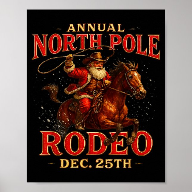 Annual North Le Rodeo Dec 25th Santa Design  Poster (Framsidan)