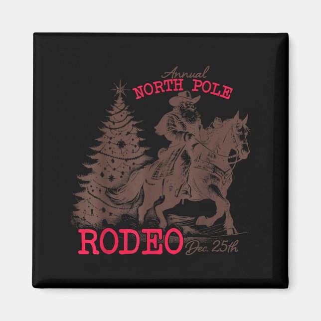 Annual North Le Rodeo Santa Western Cowboy Christm Magnet (Framsidan)