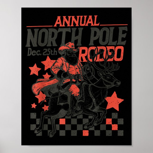 Annual North Le Rodeo Santa Western Cowboy Christm Poster (Framsidan)