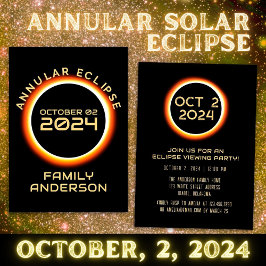 Annular Solar Eclipse 2024 Family Party Inbjudningar