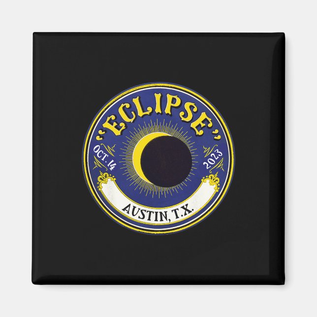 Annular Solar Eclipse Austin Texas Family Travel T Magnet (Framsidan)
