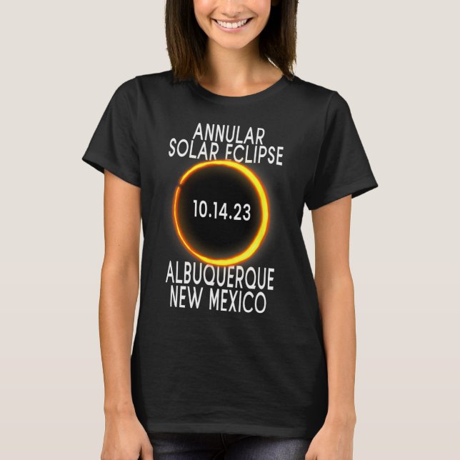 Annular Solar Eclipse T - Albuquerque New mexico Shirt (Framsida)