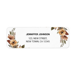 Annullera adressetikett för vattenfärg-Flora Returadress Etikett