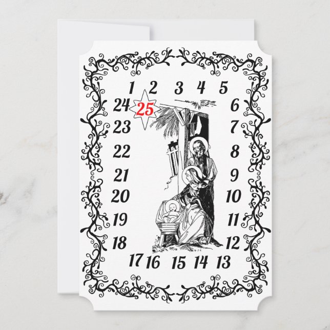 Annullera kalenderns julräkning - aktivitet Jesus  Inbjudningar (Framsida)