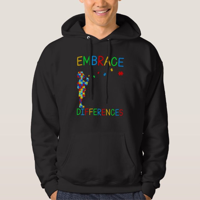 Annullera skillnader Pussel Autism Awareness Day Hoodie (Framsida)