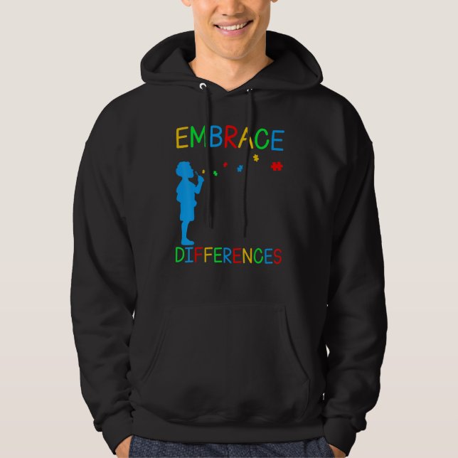 Annullera skillnader Pussel Autism Awareness Day Hoodie (Framsida)