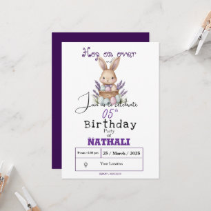Annullerande Bunny-Thated Birthday Inbjudningar