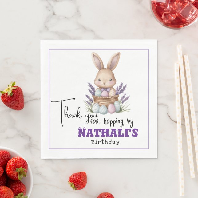 Annullerande Bunny-Thated Birthday Pappersservett (Insitu)