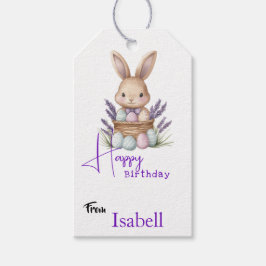 Annullerande Bunny-Thated Birthday Presentetikett