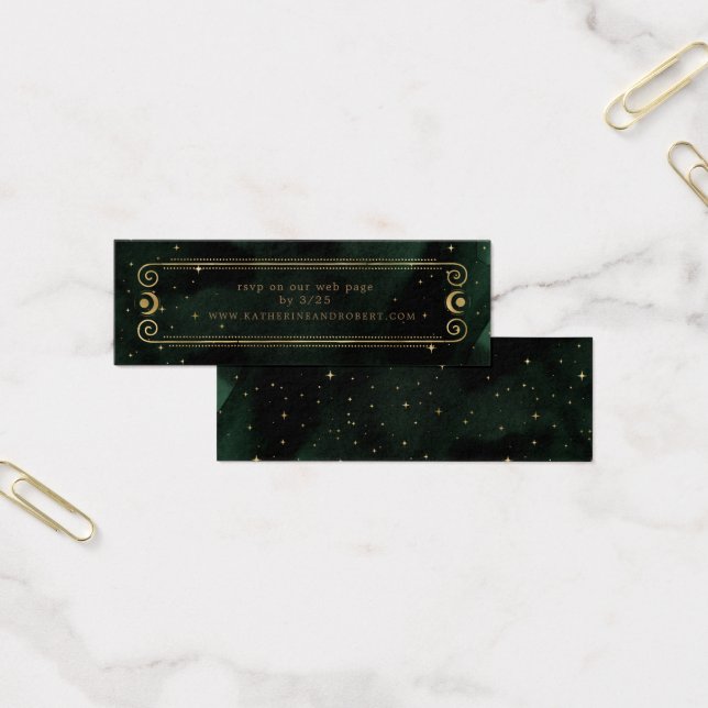 Annullerat visitkort för grönt guld Bröllop (Kontor)