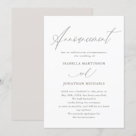 Annullering av chic Neutralt Calligraphy Bröllop Inbjudningar