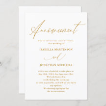 Annullering av Faux Guld Calligraphy Bröllop