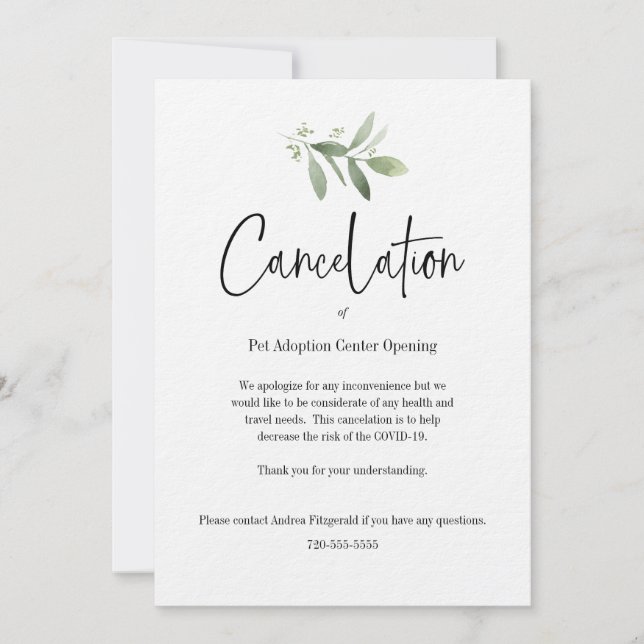 Annullering av händelse - COVID 19 Inbjudningar (Framsida)