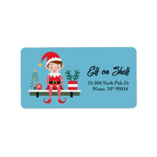 Annulleringsetikett Elf-On-Shelf juladress Adressetikett