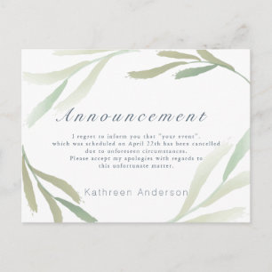 Annulleringskort från Airy Greenery Annonation Pos Vykort
