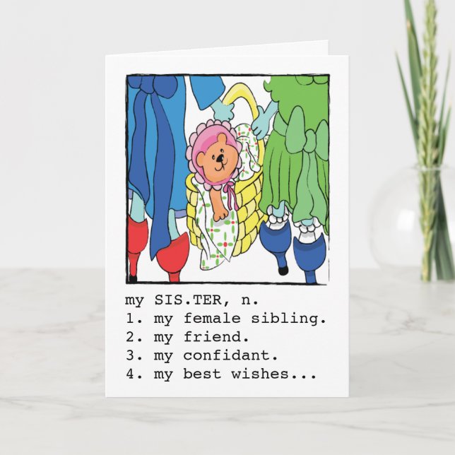 Annulleringskort från födelsedagen för syster kort (Framsida)