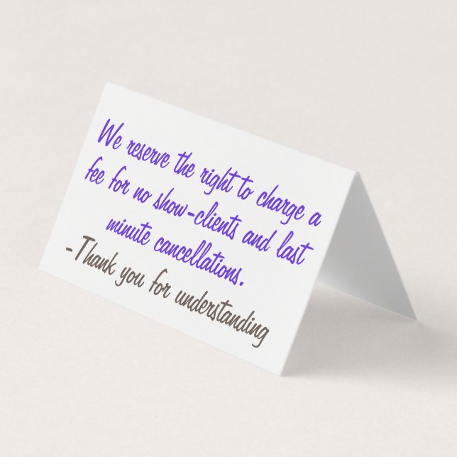 Annulleringspolitik Visitkort (Framsida)