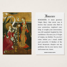 Annunation av Mary Memorare katolska Heliga Cards Visitkort