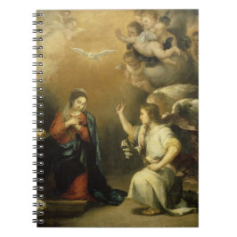 Annunation Mary och Archangel Gabriel Fine Art Anteckningsbok Med Spiral