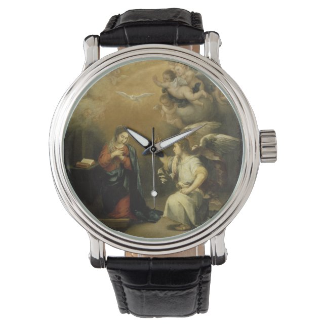Annunation Mary och Archangel Gabriel Fine Art Armbandsur (Framsida)