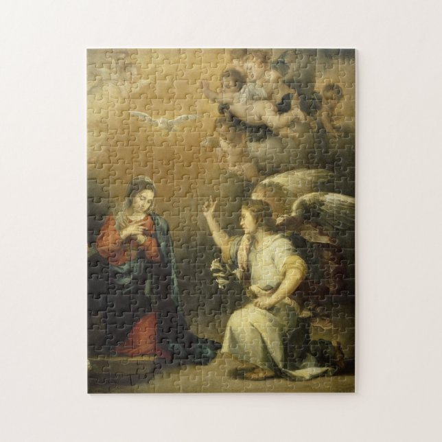 Annunation Mary och Archangel Gabriel Fine Art Pussel (Vertikal)