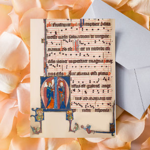 Annunation Medieval Illuminated Manuscript Vykort
