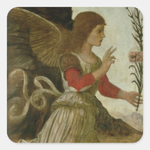 Annunciating Angel Gabriel Fyrkantigt Klistermärke