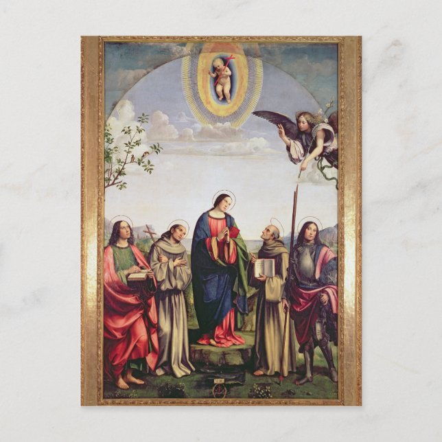 Annunciation and Saints, 1500 Vykort (Framsida)