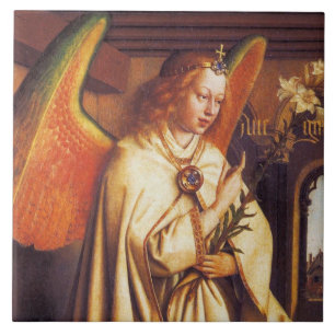 ANNUNCIATION ANGEL Archangel Gabriel Detail Kakelplatta