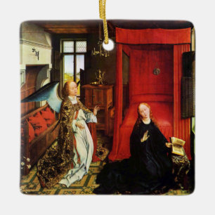 ANNUNCIATION ANGEL Archangel Gabriel och Virgin Julgransprydnad Keramik