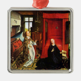 ANNUNCIATION ANGEL Archangel Gabriel och Virgin Julgransprydnad Metall