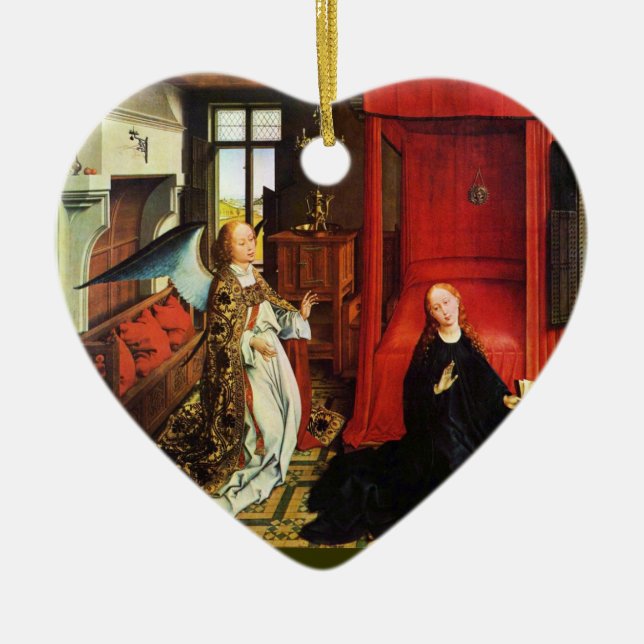 ANNUNCIATION ANGEL Archangel Gabriel,Virgin,Heart Julgransprydnad Keramik (Framsidan)