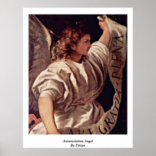 Annunciation Angel av Titian Poster