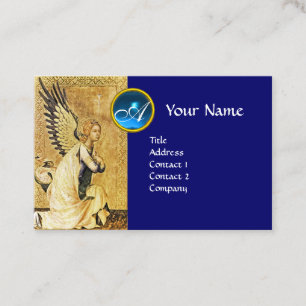 ANNUNCIATION ANGEL Blue Sapphire Gem Monogram Visitkort