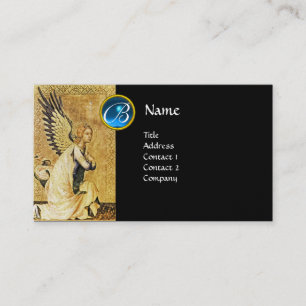ANNUNCIATION ANGEL MONOGRAM, Blue Sapphire guld Visitkort